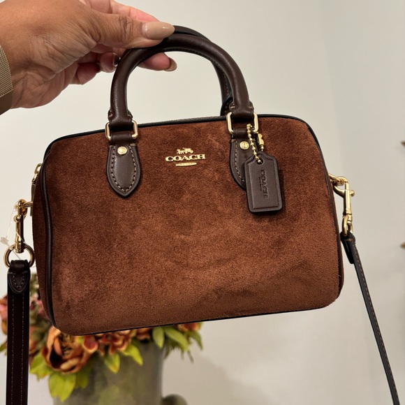 COACH Suede Mini Rowan - Picture 1 of 8